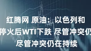 红腾网 原油：以色列和黎巴嫩停火后WTI下跌 尽管冲突仍在持续